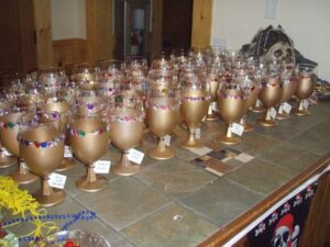 a group of glass vases on a table