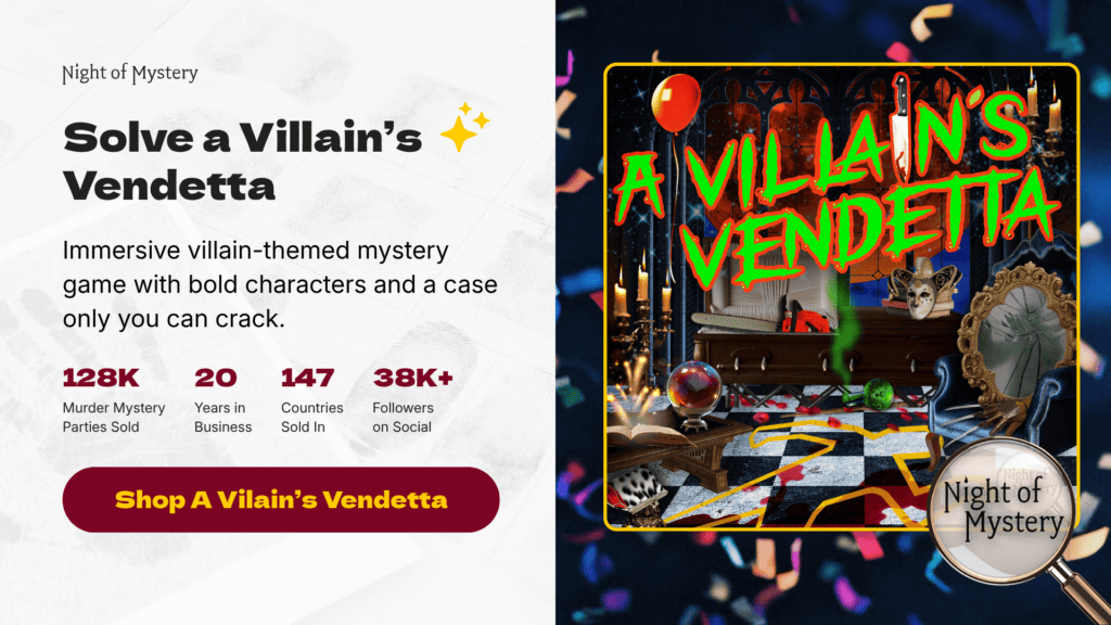 Night of Mystery | Halloween Themed Murder Mystery Party: A Unique Party Idea A Villain's Vendetta