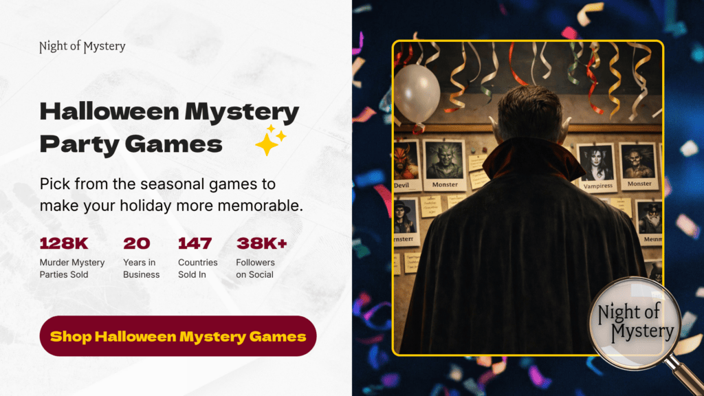 Night of Mystery | Halloween Themed Murder Mystery Party: A Unique Party Idea Shop Halloween Mystery Games