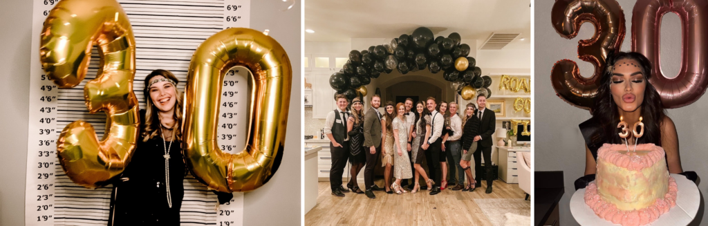 Night of Mystery | Why a Murder Mystery is the Perfect Birthday Party Theme People celebrating a Roaring Twenties-themed 30th birthday party