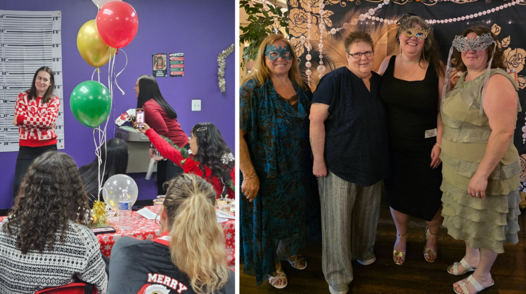 Night of Mystery | 10 Engaging In-Person Team Building Activities to Transform Your Workplace People celebrating at themed parties