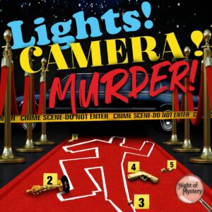 Logo square for Lights Camera Murder Mystery Party