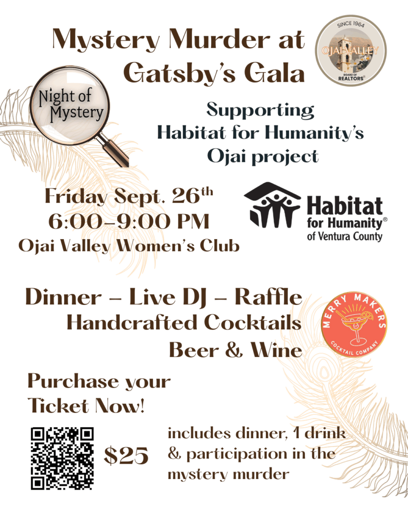 Mystery Murder at Gatsby’s Gala Fundraiser at Ojai Valley Women’s Club