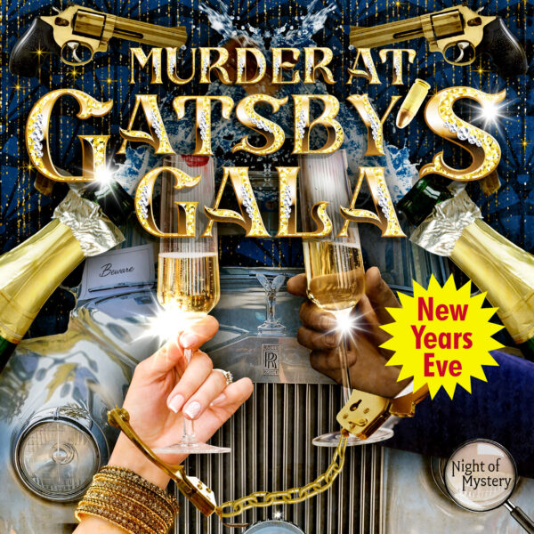 Logo for Murder at Gatsby's Gala, a 1920s Gatsby themed murder mystery party NYE