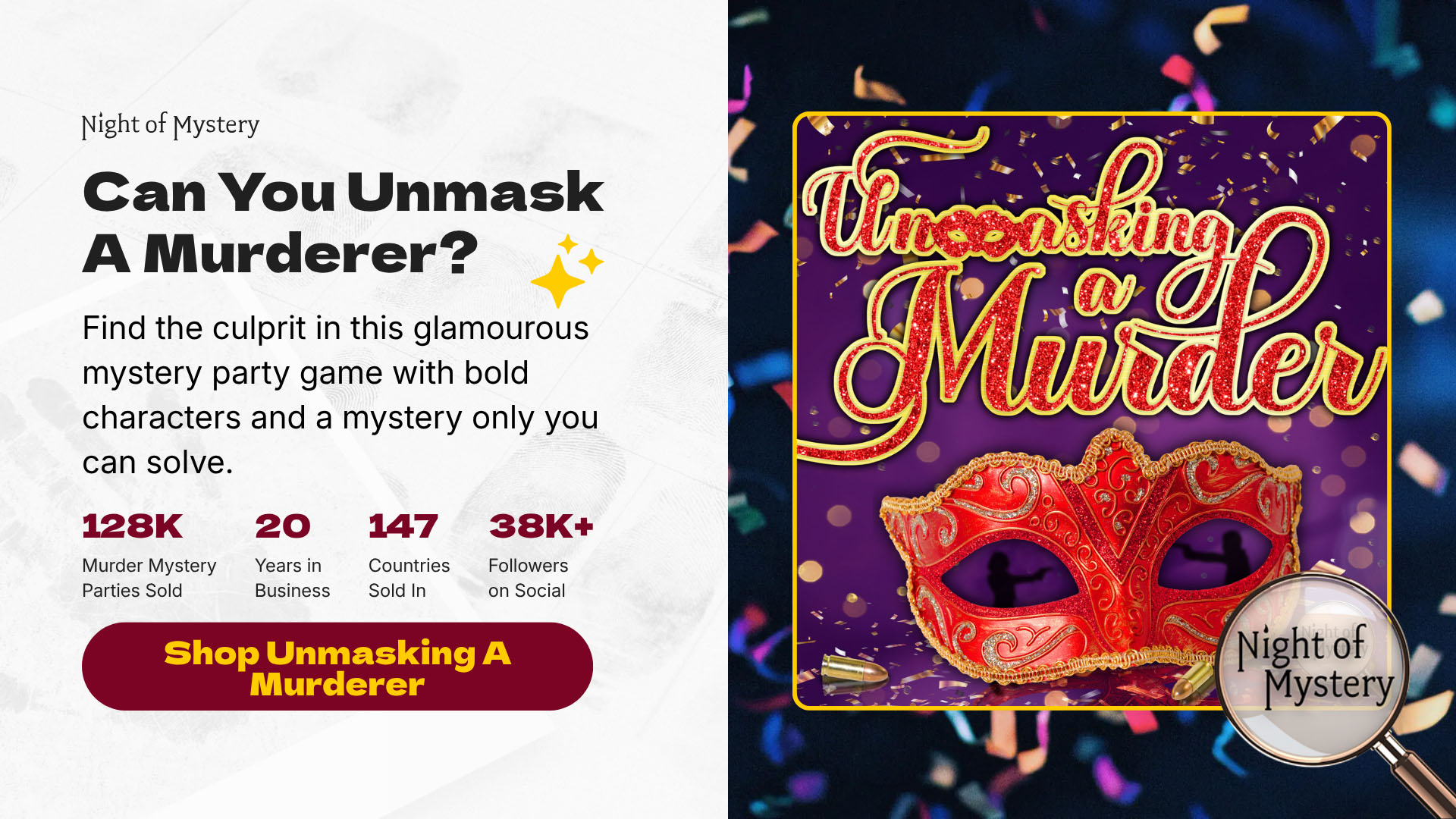 Night of Mystery | How to Throw the Ultimate Masquerade Mystery Party: A Step-by-Step Guide to an Unforgettable Night Shop Unmasking A Murderer Mystery Party Game