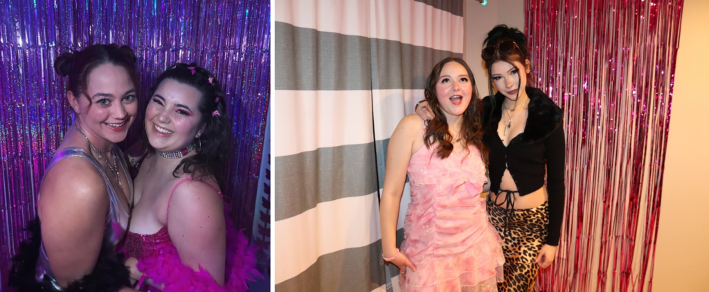 Night of Mystery | Teen & Tween Mystery Party Games: A Birthday Party Idea They’ll Actually Love People dressed in Y2K and retro-themed fashion posing at a party