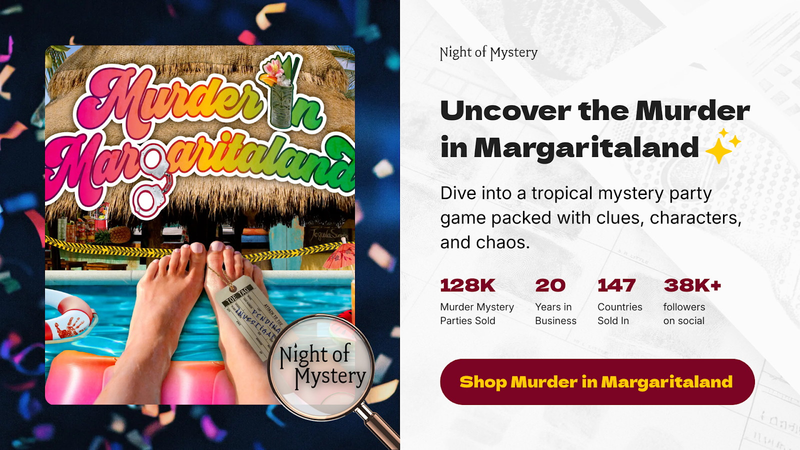 Night of Mystery | How To Play Murder Mystery Game Crack the Case in Margaritaland And Solve A Tropical Mystery Game