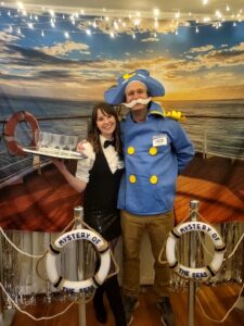 Cruising mystery party decor backdrop