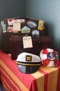 cruise themed party decor travel luggage