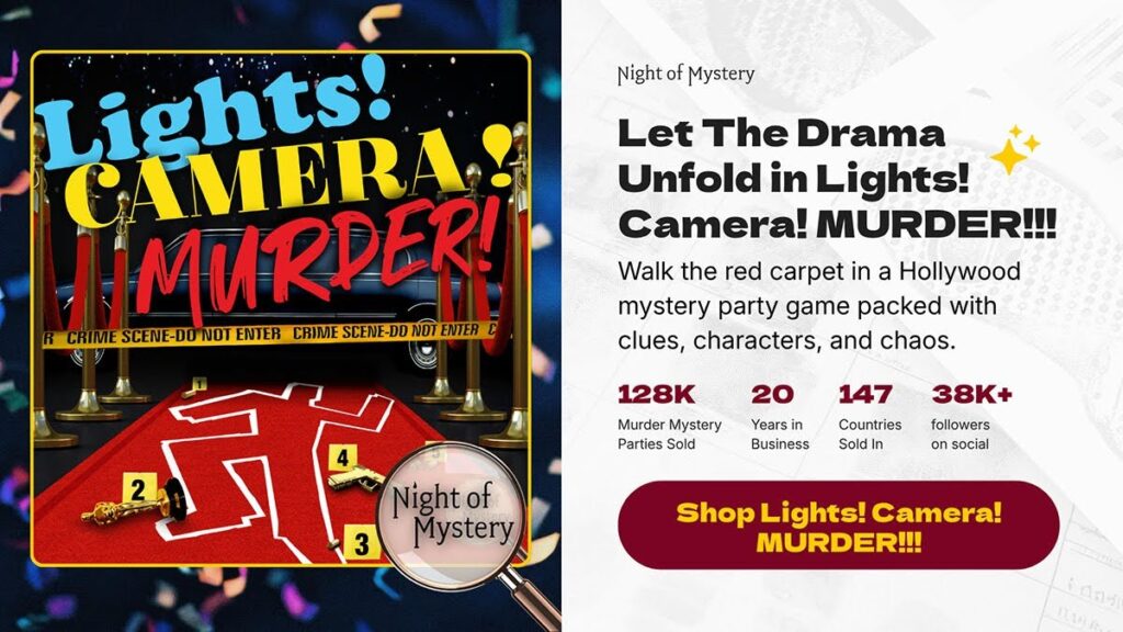 Night of Mystery | Thanksgiving Party Ideas That Skip The Turkey And Serve A Twist Lights! Camera! Murder!