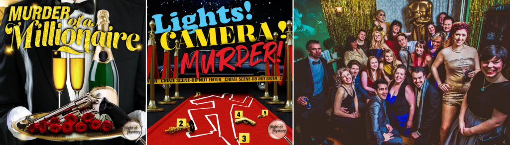 Night of Mystery | Party Games For Large Groups That Actually Keep Everyone Engaged Two of our themes show how this plays out for bigger gatherings