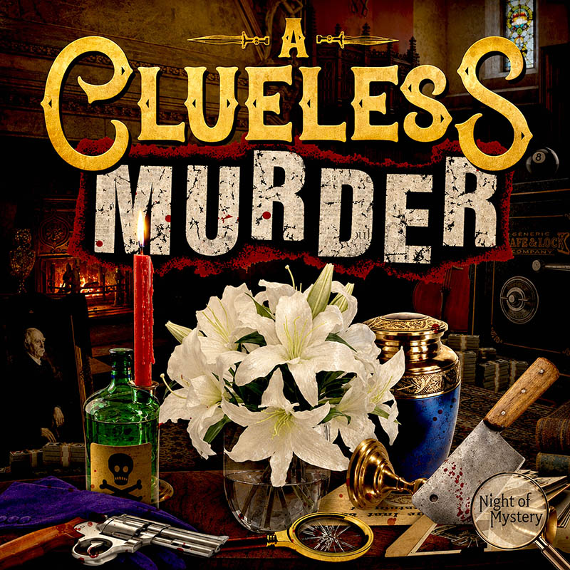 Night of Mystery | A Clueless Murder Mystery Party Game A Clueless Murder Mystery Party Game