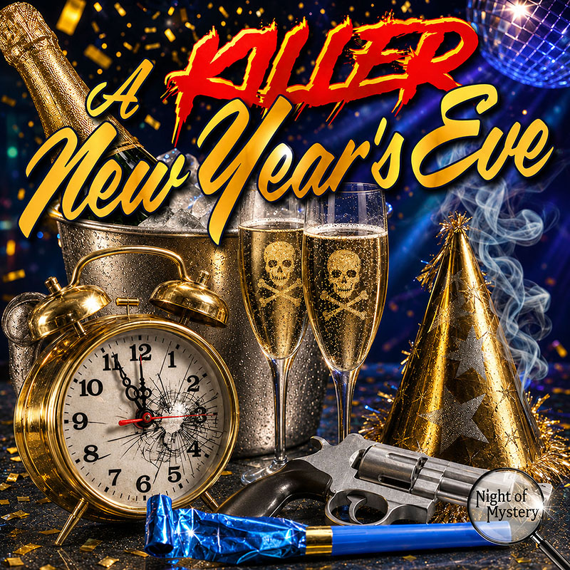 Night of Mystery | A Killer New Year’s Eve Murder Mystery Party Game A Killer New Year's Eve Murder Mystery Party Game