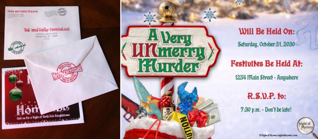 Night of Mystery | Adult Christmas Party Ideas That Turn Your Holiday Gathering Into A Whodunit Start with the Invitations